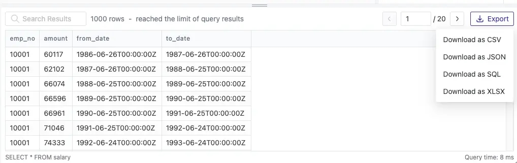 Export Data