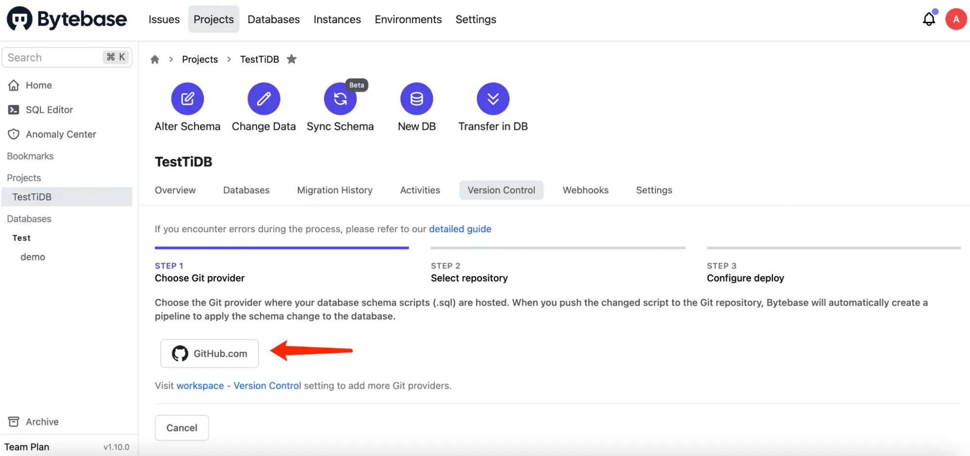 proj-testtidb-step1-github